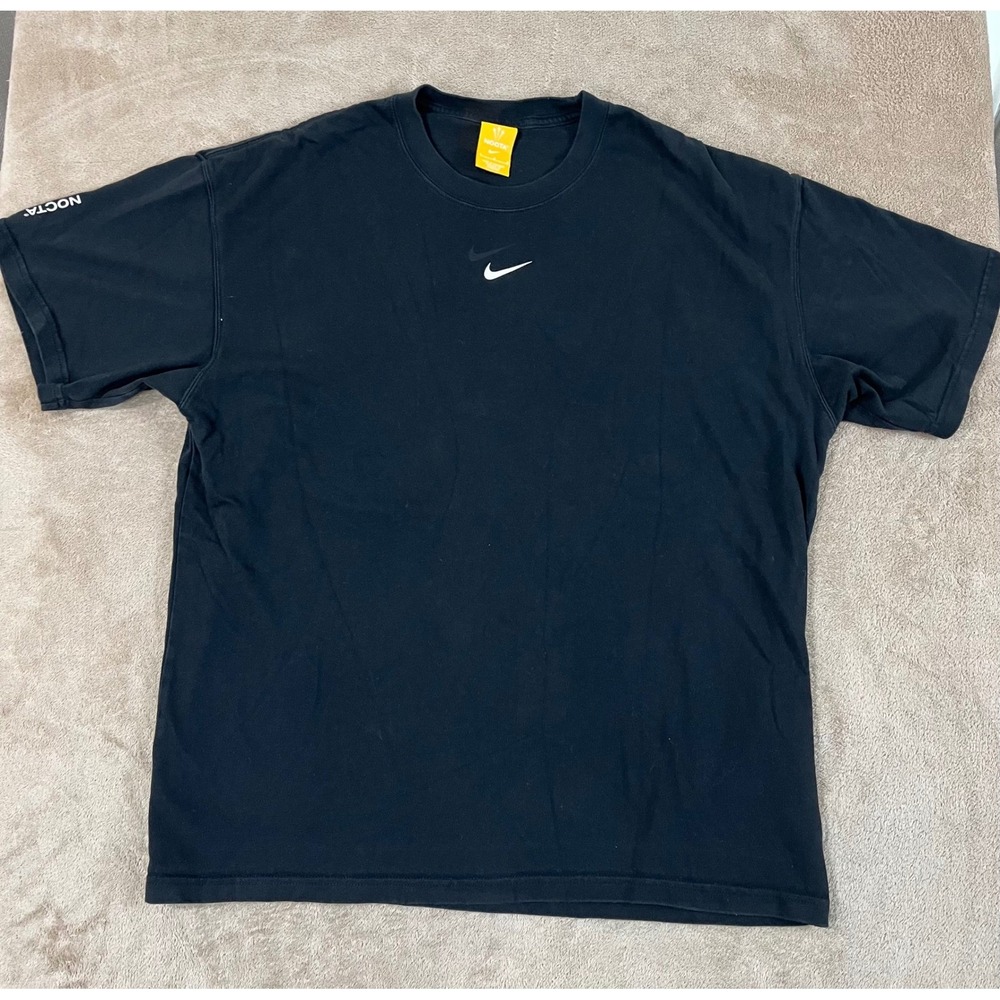 Nike x Drake NOCTA Center Swoosh T-Shirt Men's Size Large Black Short Sleeve